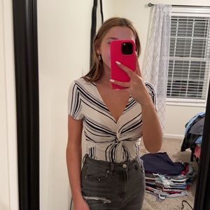 Navy and White Bodysuit